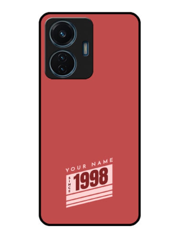 Custom iQOO Z6 44w Custom Glass Phone Case - Red custom year of birth Design