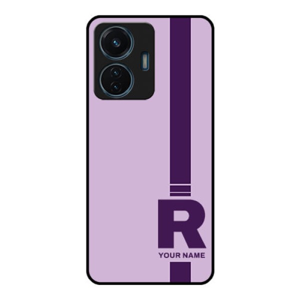 iQOO Z6 44w Photo Printing on Glass Case - Simple dual tone stripe with name Design iQOO Z6 44w Photo Printing on Glass Case - Simple dual tone stripe with name Design