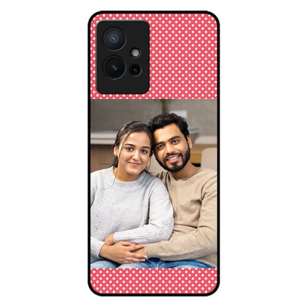 iQOO Z6 5G Custom Glass Phone Case - White Dotted Design