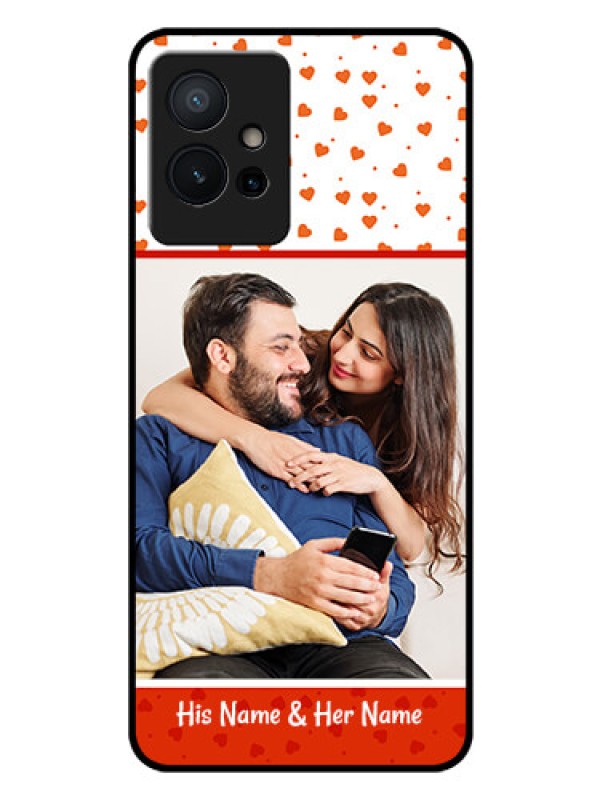 Custom iQOO Z6 5G Custom Glass Phone Case - Orange Love Symbol Design