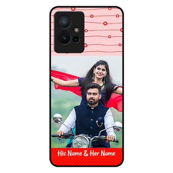 iQOO Z6 5G Personalized Glass Phone Case - Red Pattern Case Design