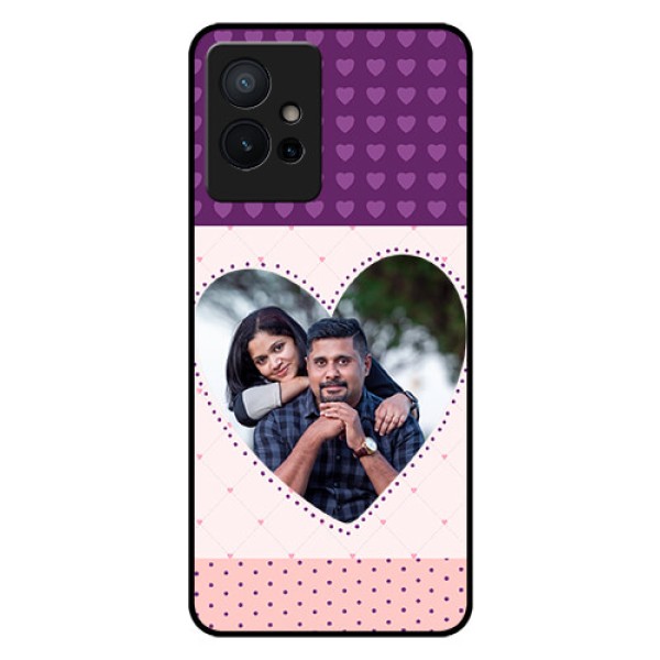 iQOO Z6 5G Custom Glass Phone Case - Violet Love Dots Design