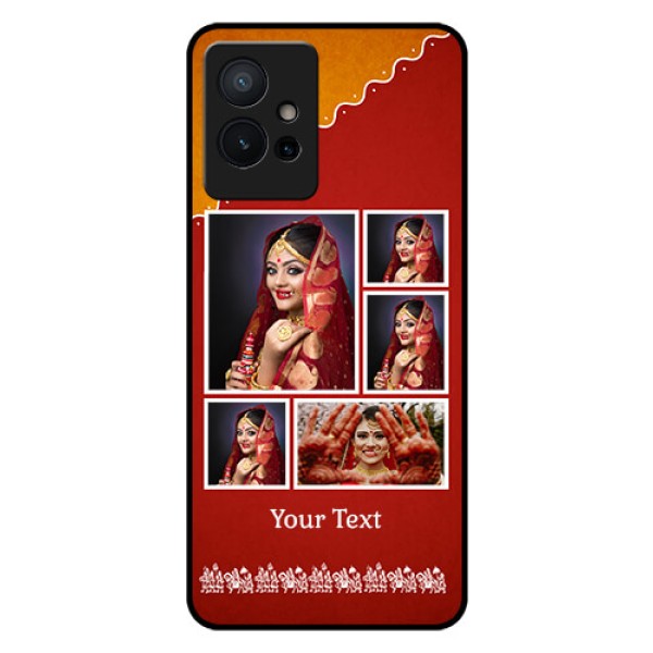 iQOO Z6 5G Personalized Glass Phone Case - Wedding Pic Upload Design