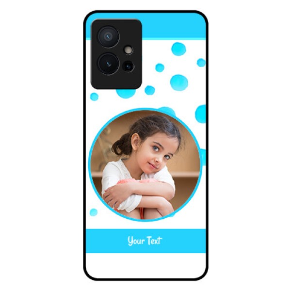 iQOO Z6 5G Photo Printing on Glass Case - Blue Bubbles Pattern Design iQOO Z6 5G Photo Printing on Glass Case - Blue Bubbles Pattern Design