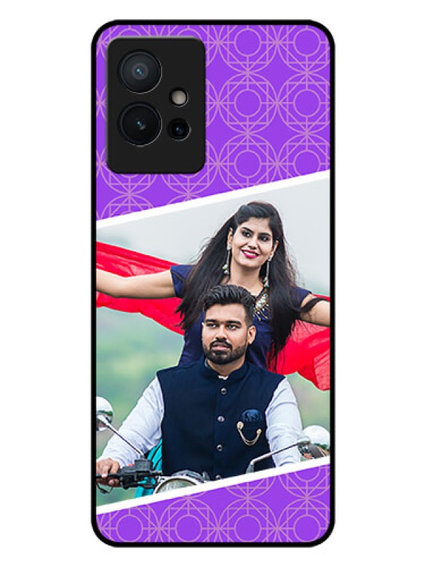 Custom iQOO Z6 5G Custom Glass Phone Case - Violet Pattern Design