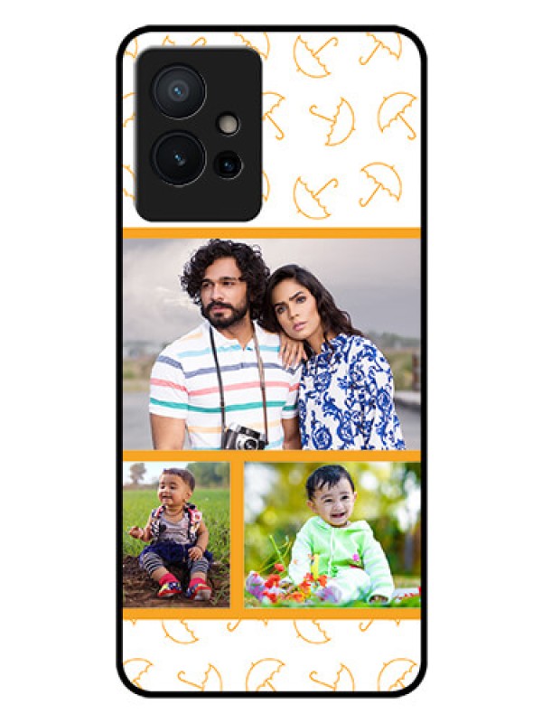 Custom iQOO Z6 5G Custom Glass Mobile Case - Yellow Pattern Design