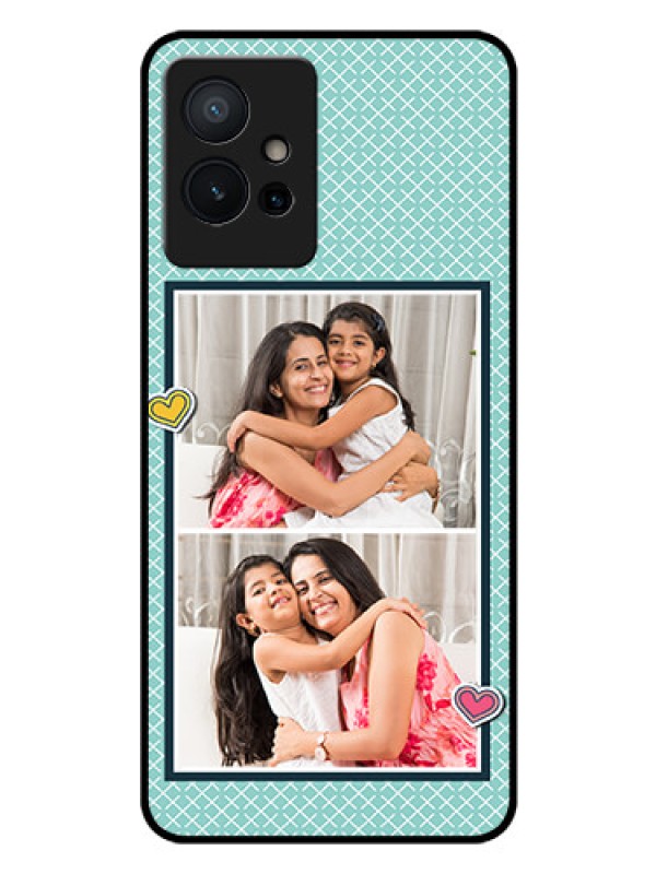 Custom iQOO Z6 5G Custom Glass Phone Case - 2 Image Holder with Pattern Design