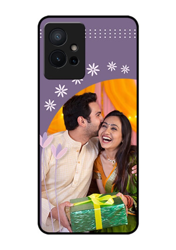 iQOO Z6 5G Custom Glass Mobile Case - Lavender flowers design