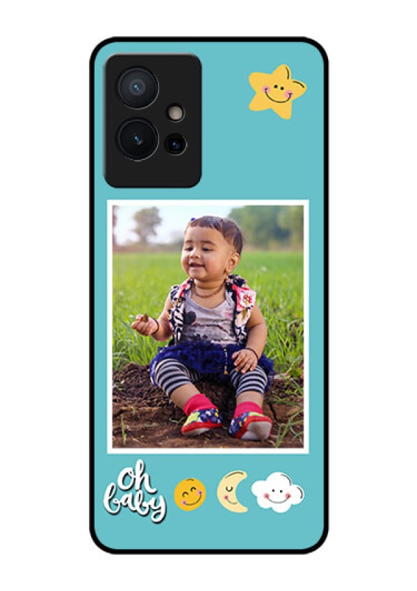 iQOO Z6 5G Personalized Glass Phone Case - Smiley Kids Stars Design