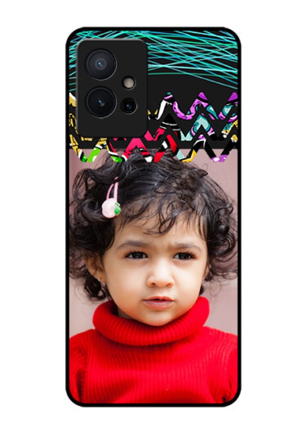 iQOO Z6 5G Personalized Glass Phone Case - Neon Abstract Design