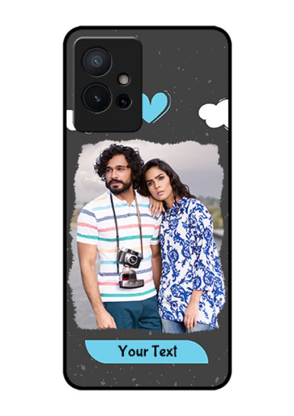 iQOO Z6 5G Custom Glass Phone Case - Splashes with love doodles Design