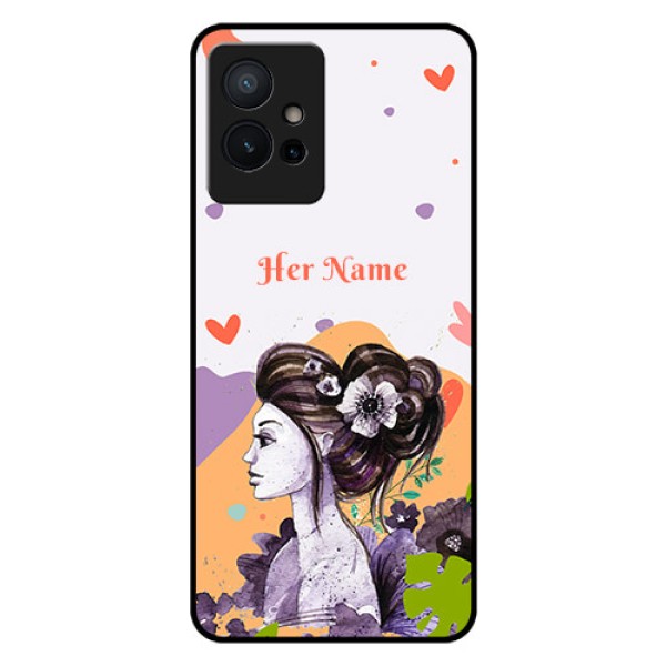 iQOO Z6 5G Personalized Glass Phone Case - Woman And Nature Design