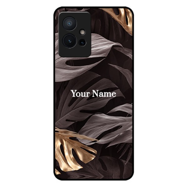 iQOO Z6 5G Personalised Glass Phone Case - Wild Leaves digital paint Design
