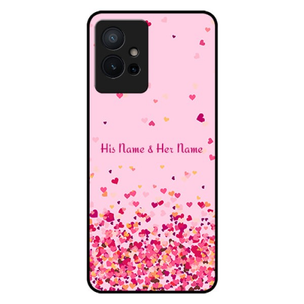iQOO Z6 5G Photo Printing on Glass Case - Floating Hearts Design