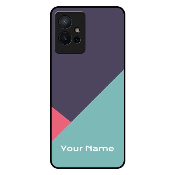 iQOO Z6 5G Custom Glass Mobile Case - Tri Color abstract Design