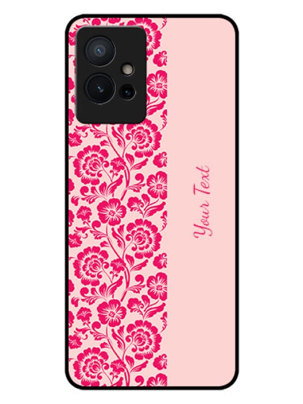 Custom iQOO Z6 5G Custom Glass Phone Case - Attractive Floral Pattern Design