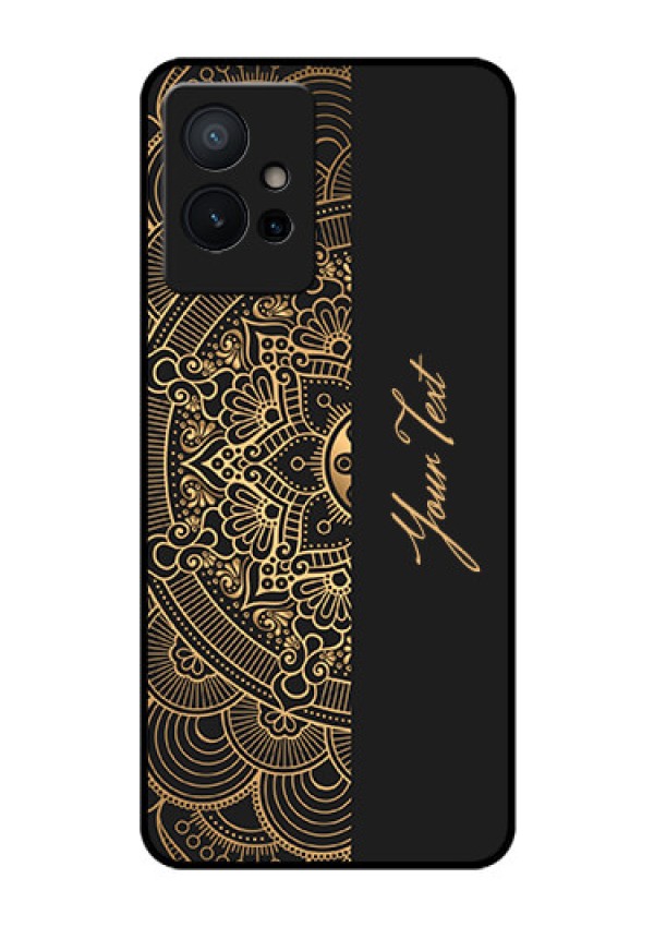 iQOO Z6 5G Photo Printing on Glass Case - Mandala art with custom text Design