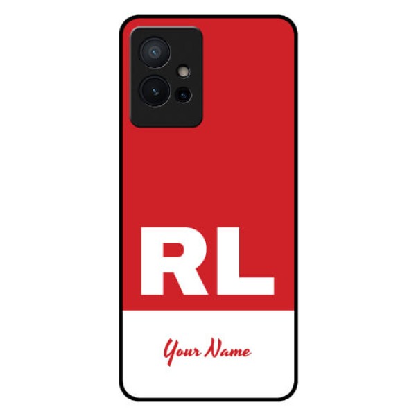iQOO Z6 5G Personalized Glass Phone Case - dual tone custom text Design