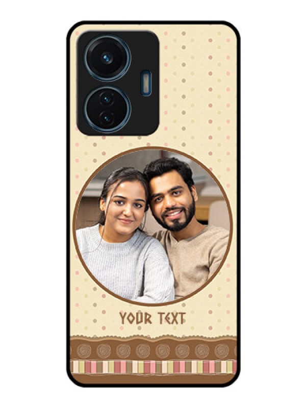 Custom iQOO Z6 Lite 5G Custom Glass Mobile Case - Brown Dotted Mobile Case Design