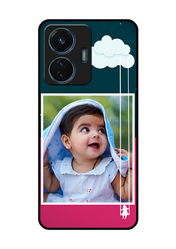 iQOO Z6 Lite 5G Custom Glass Phone Case - Cute Girl with Cloud Design