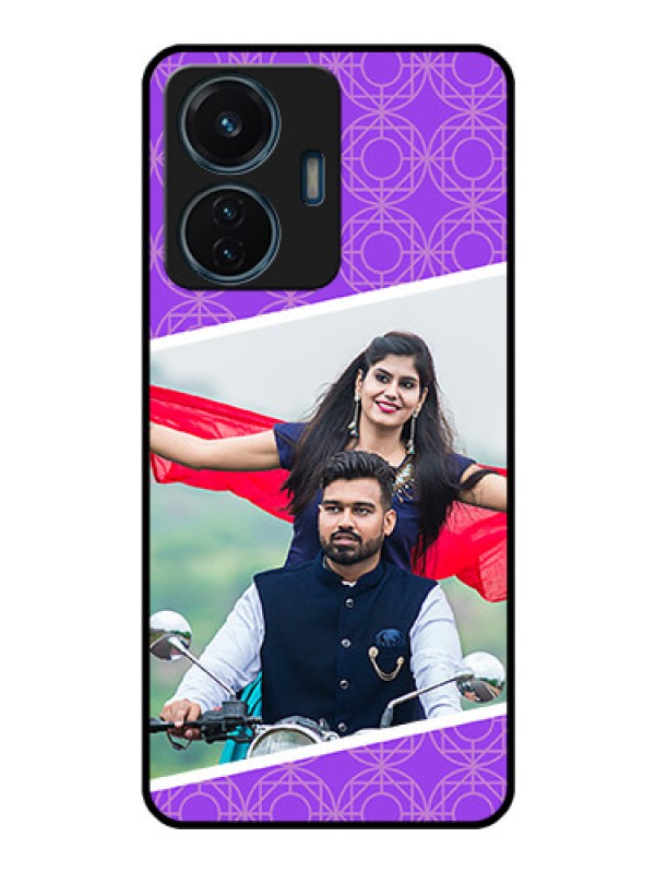 Custom iQOO Z6 Lite 5G Custom Glass Phone Case - Violet Pattern Design