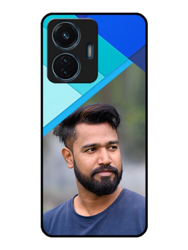 Custom iQOO Z6 Lite 5G Custom Glass Phone Case - Blue Pattern Design