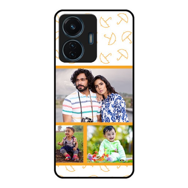 iQOO Z6 Lite 5G Custom Glass Mobile Case - Yellow Pattern Design