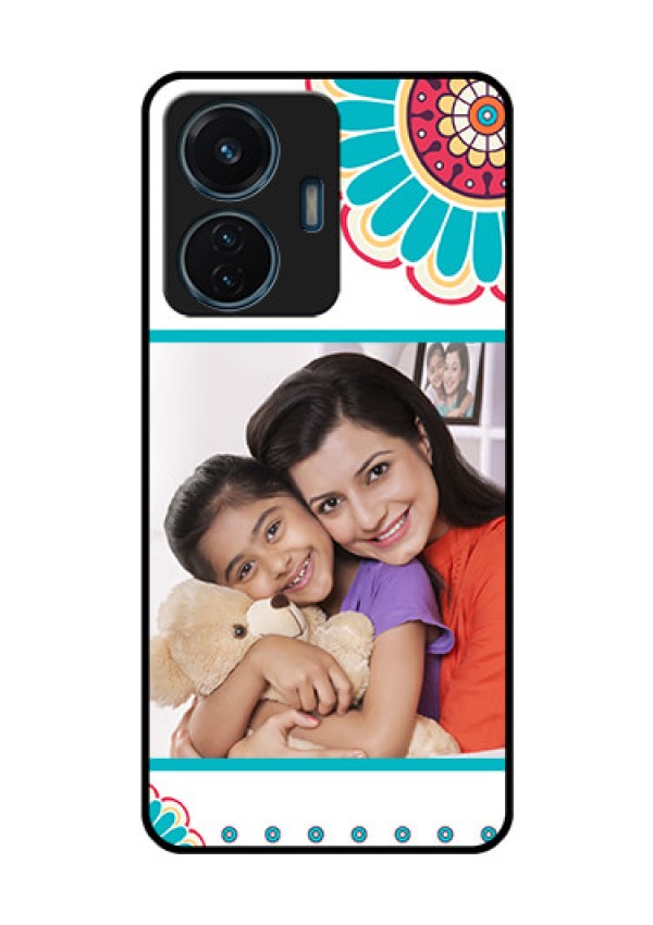 iQOO Z6 Lite 5G Custom Glass Phone Case - Flower Design