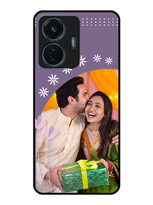 Custom iQOO Z6 Lite 5G Custom Glass Mobile Case - Lavender flowers design