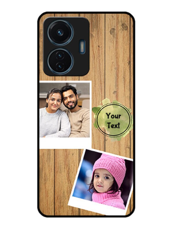 Custom iQOO Z6 Lite 5G Custom Glass Phone Case - Wooden Texture Design