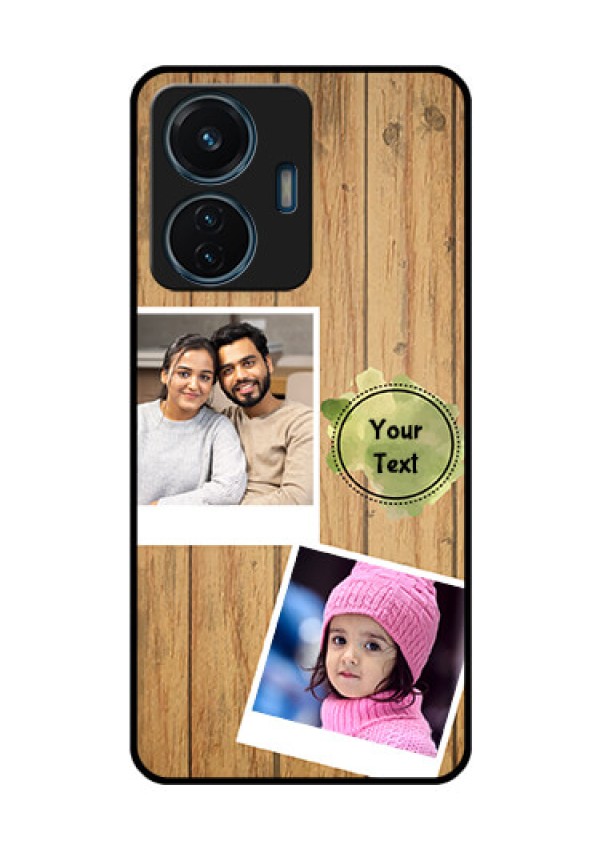 iQOO Z6 Lite 5G Custom Glass Phone Case - Wooden Texture Design