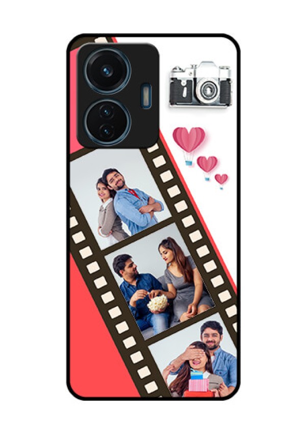 iQOO Z6 Lite 5G Personalized Glass Phone Case - 3 Image Holder with Film Reel