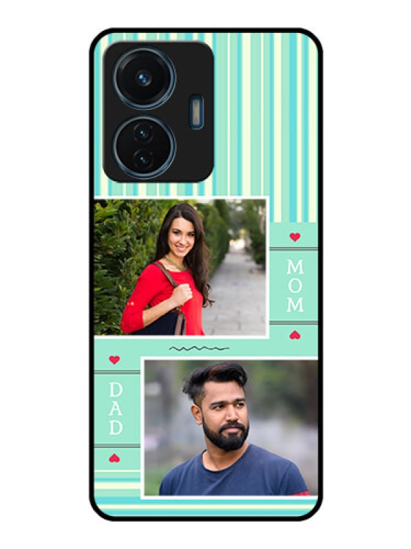 Custom iQOO Z6 Lite 5G Custom Glass Phone Case - Mom & Dad Pic Design