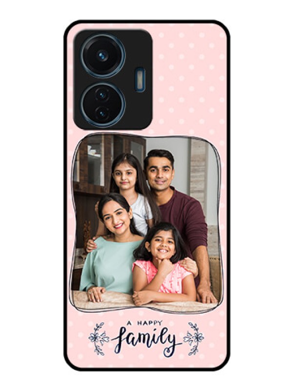 Custom iQOO Z6 Lite 5G Custom Glass Phone Case - Family with Dots Design