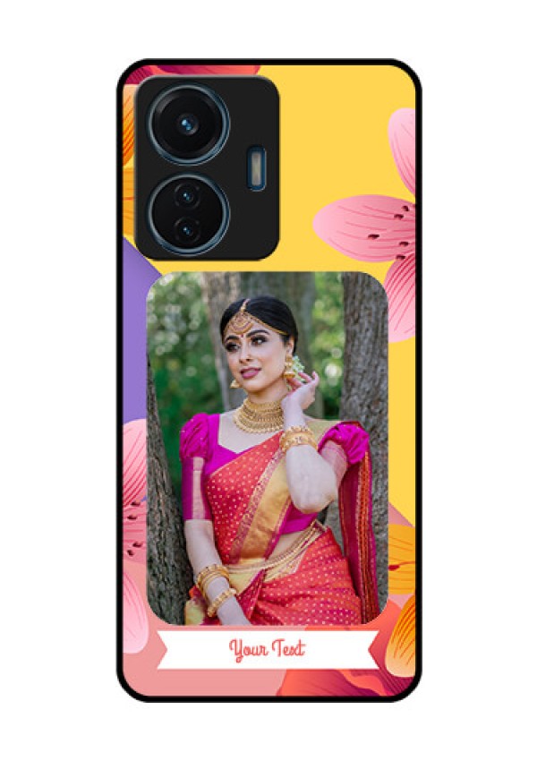 iQOO Z6 Lite 5G Custom Glass Mobile Case - 3 Image With Vintage Floral Design