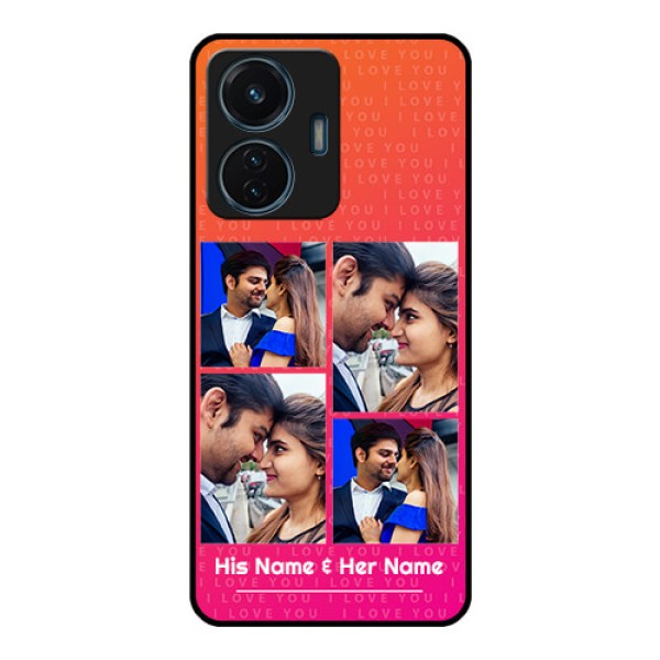 iQOO Z6 Lite 5G Custom Glass Phone Case - I Love You Pink Design
