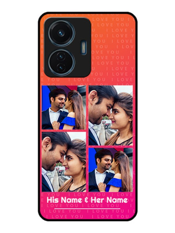 Custom iQOO Z6 Lite 5G Custom Glass Phone Case - I Love You Pink Design