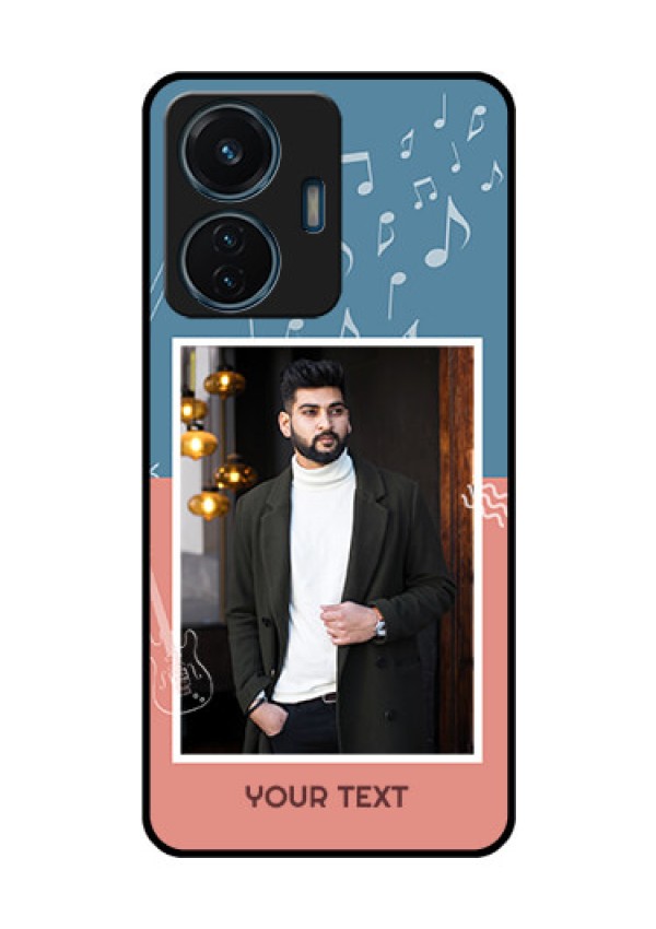 iQOO Z6 Lite 5G Photo Printing on Glass Case - with Color Musical Note Design
