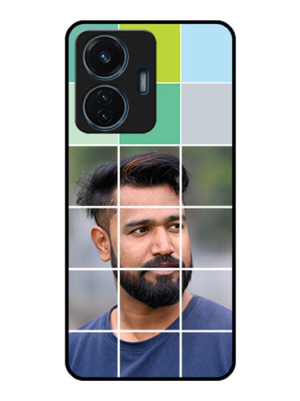 Custom iQOO Z6 Lite 5G Photo Printing on Glass Case - with white box pattern