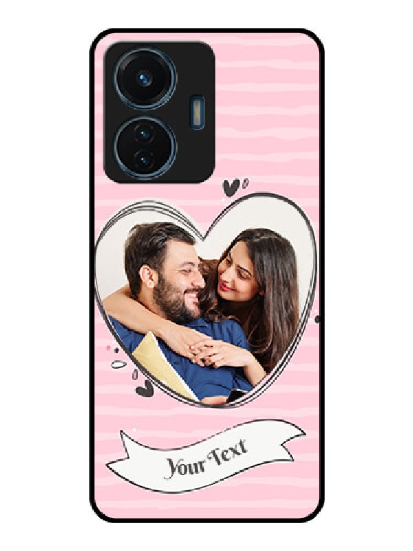 Custom iQOO Z6 Lite 5G Custom Glass Phone Case - Vintage Heart Design