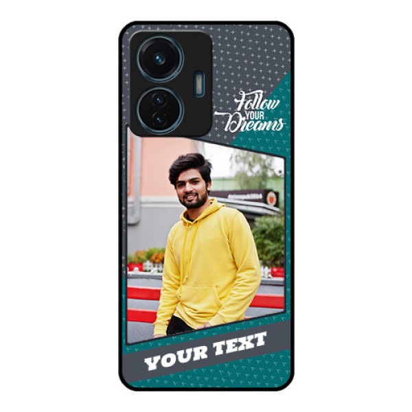 iQOO Z6 Lite 5G Personalized Glass Phone Case - Background Pattern Design with Quote