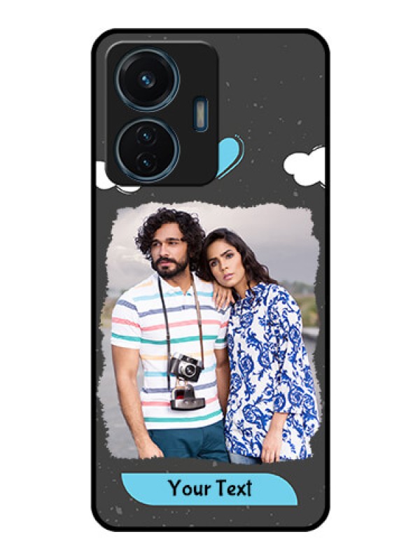 Custom iQOO Z6 Lite 5G Custom Glass Phone Case - Splashes with love doodles Design