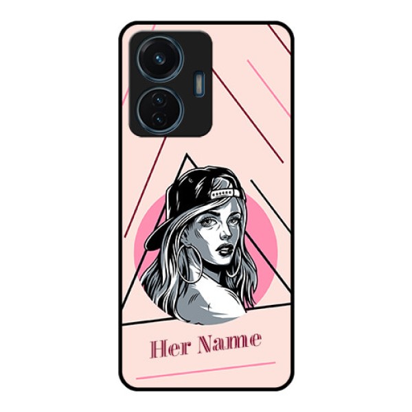 iQOO Z6 Lite 5G Personalized Glass Phone Case - Rockstar Girl Design