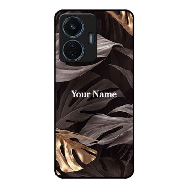iQOO Z6 Lite 5G Personalised Glass Phone Case - Wild Leaves digital paint Design