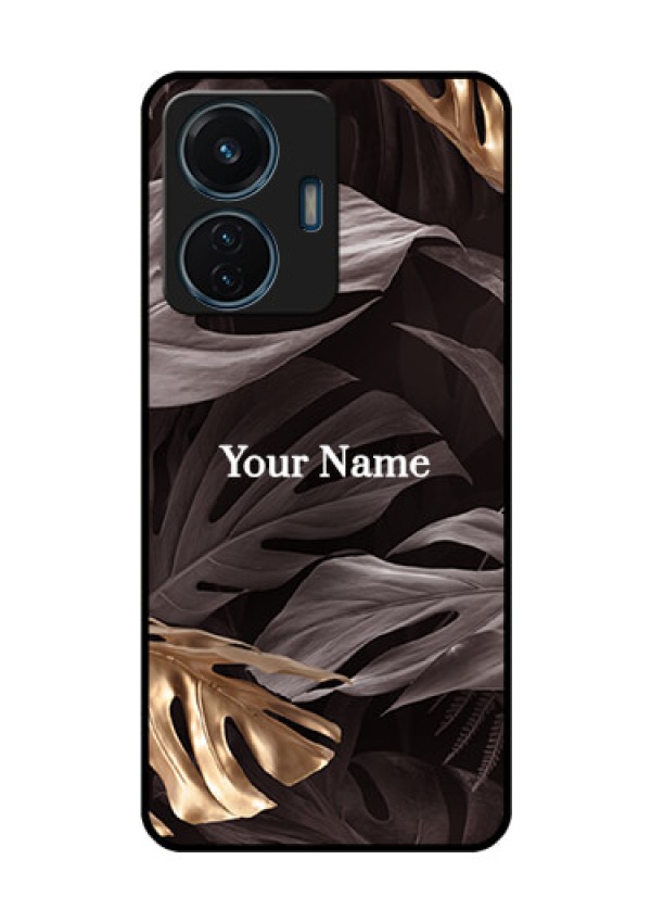 iQOO Z6 Lite 5G Personalised Glass Phone Case - Wild Leaves digital paint Design