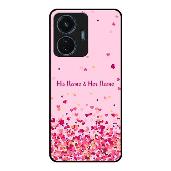 iQOO Z6 Lite 5G Photo Printing on Glass Case - Floating Hearts Design