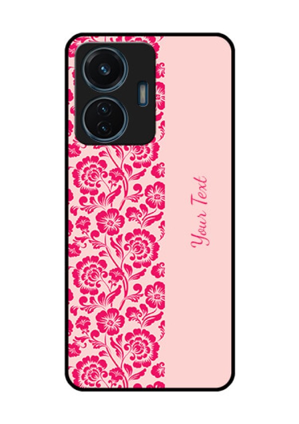 iQOO Z6 Lite 5G Custom Glass Phone Case - Attractive Floral Pattern Design