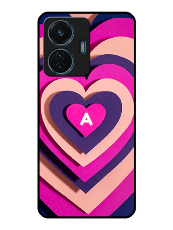 Custom iQOO Z6 Lite 5G Custom Glass Mobile Case - Cute Heart Pattern Design