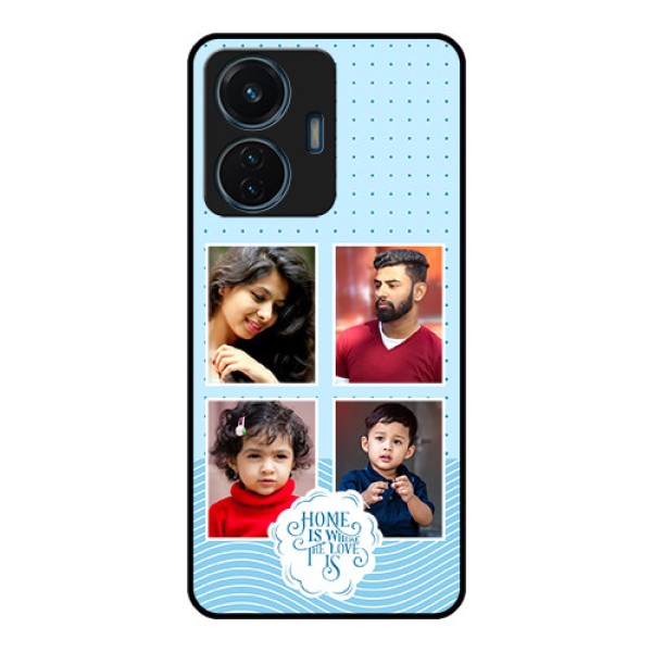 iQOO Z6 Lite 5G Custom Glass Phone Case - Cute love quote with 4 pic upload Design iQOO Z6 Lite 5G Custom Glass Phone Case - Cute love quote with 4 pic upload Design
