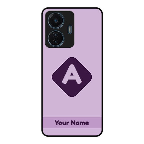 iQOO Z6 Lite 5G Custom Glass Mobile Case - Custom Letter in curved badge Design iQOO Z6 Lite 5G Custom Glass Mobile Case - Custom Letter in curved badge Design